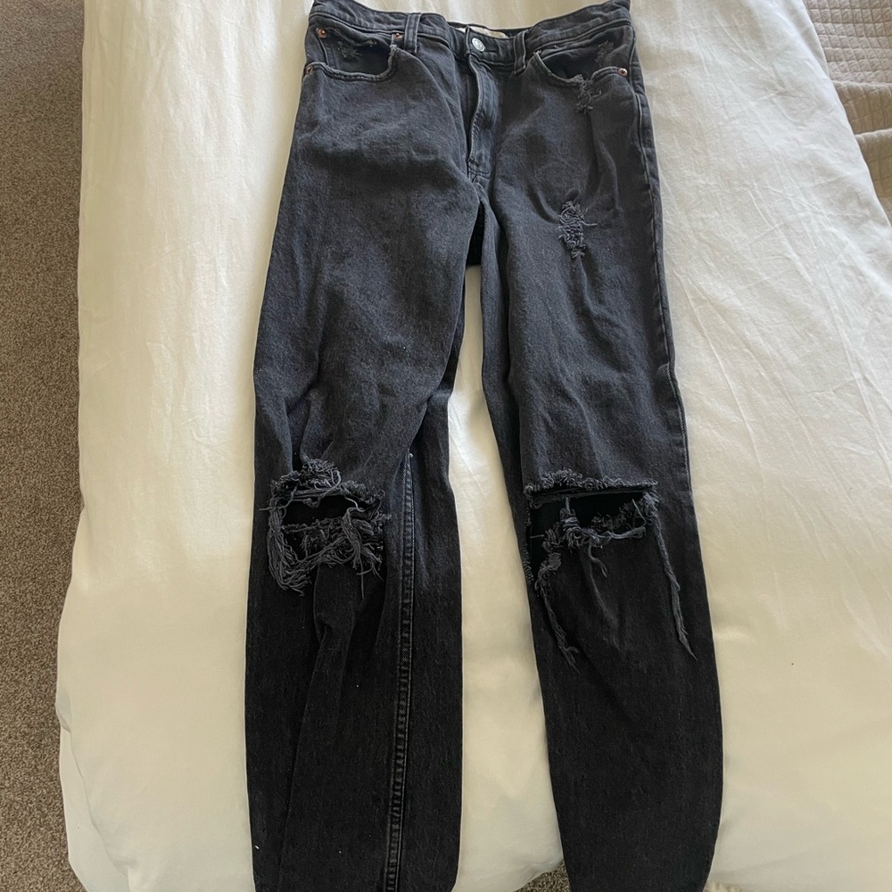 Distressed Black Women Jeans